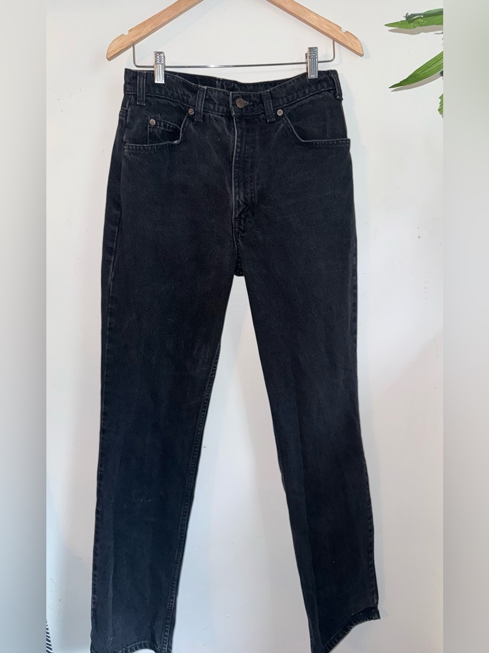 Levi's Black Straight-Leg 619 Orange Tab Jeans 33x34 Vintage 1988